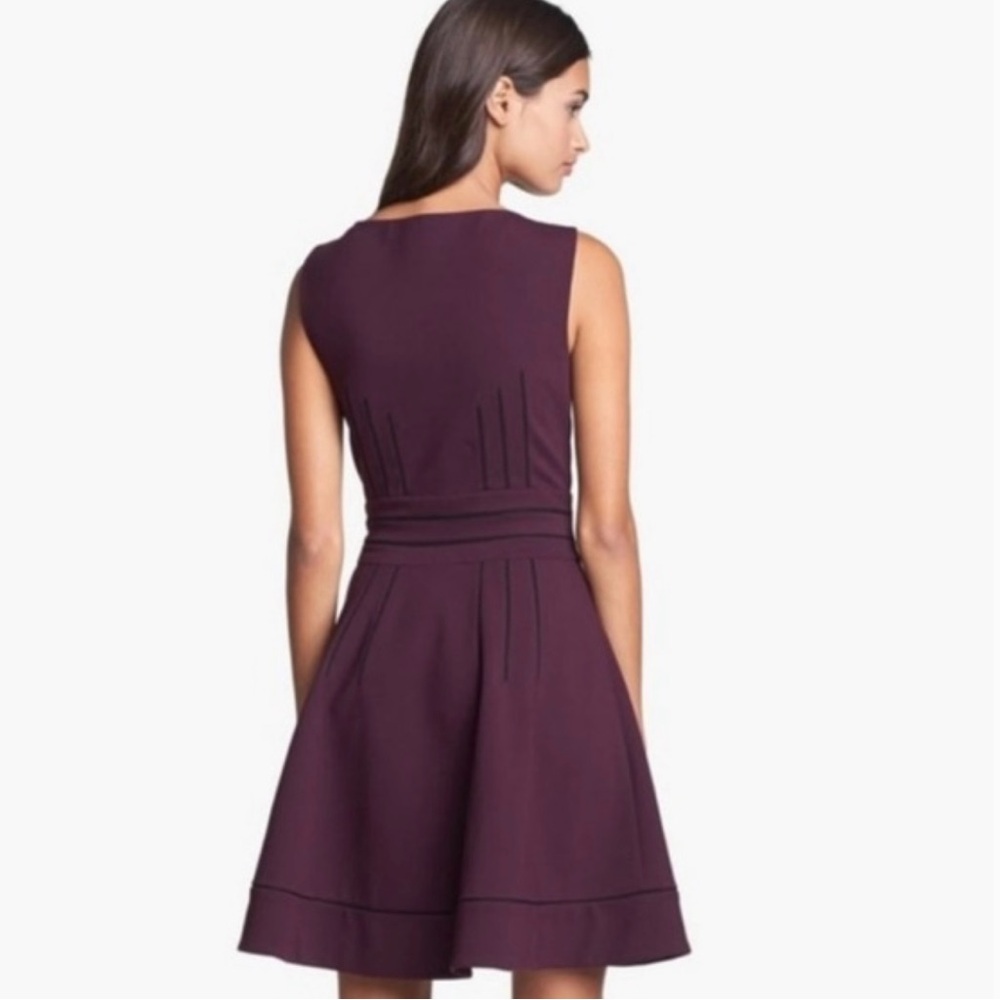 Diane Von Furstenberg ‘Georgette’ Ponte Fit & Flare Dress in Brazen Plum Size 6 - Picture 2 of 12